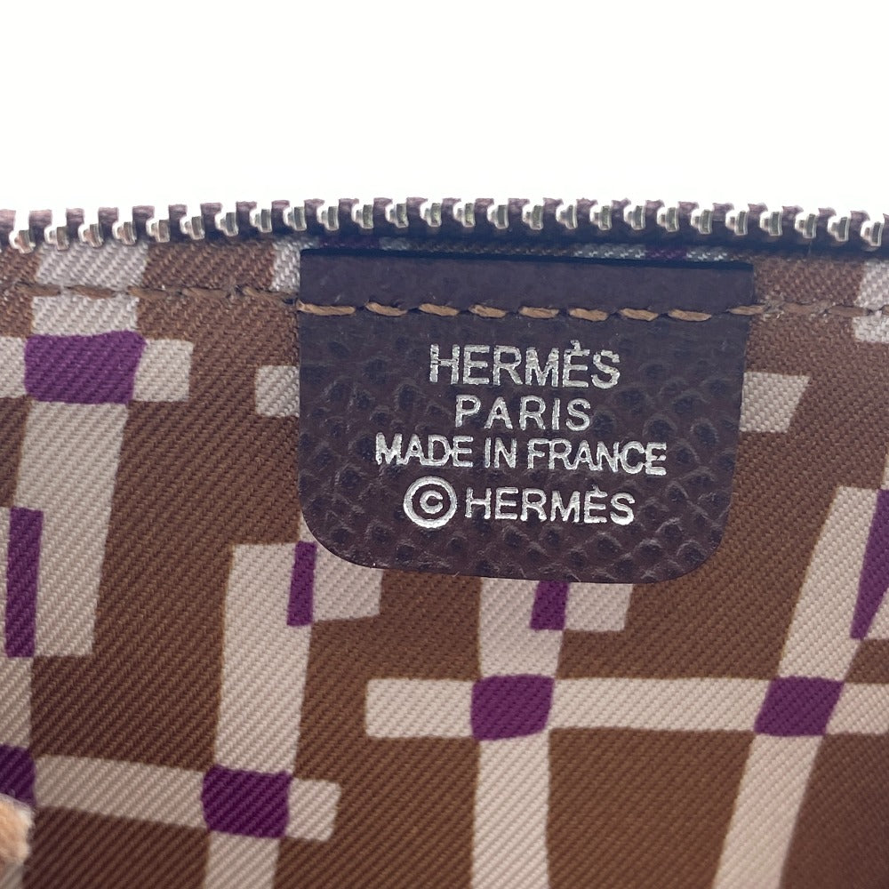 HERMES Coin case Epsom Brown Azap silk in Women(Unisex) Used