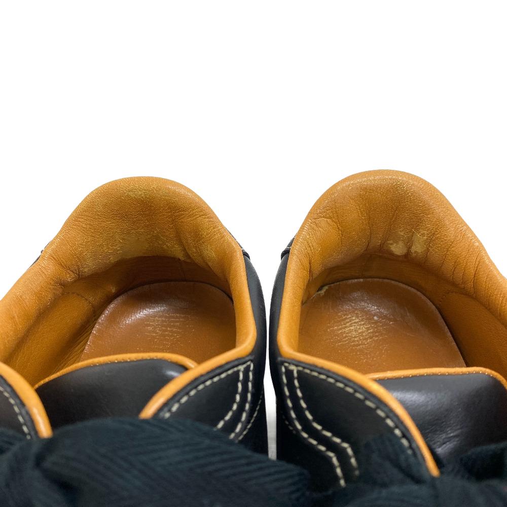 HERMES sneakers leather black Lining quick 37