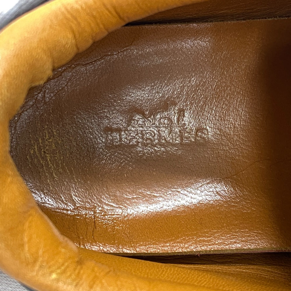 HERMES sneakers leather black Lining quick 37