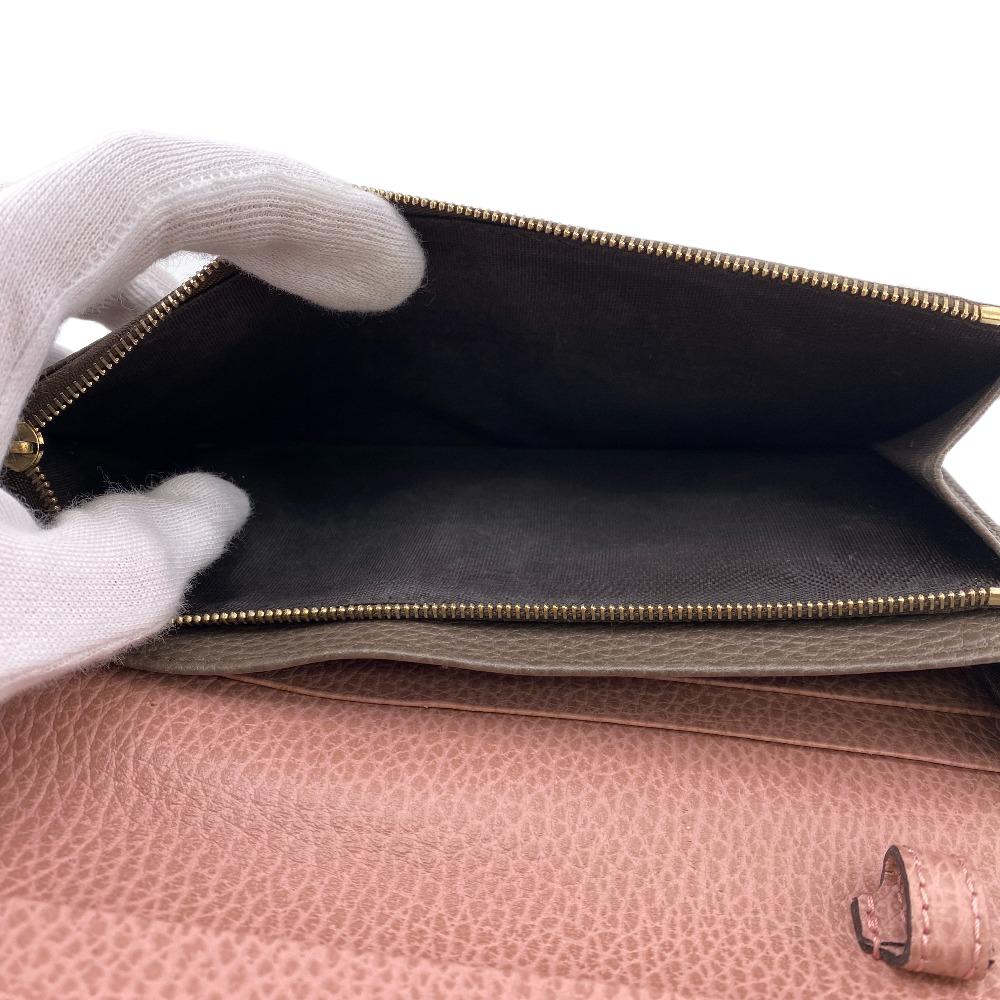 GUCCI Long Wallet Purse 368231 leather gray Women Used