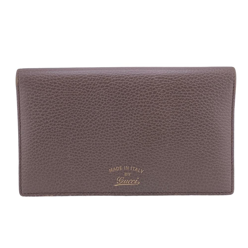 GUCCI Long Wallet Purse 368231 leather gray Women Used
