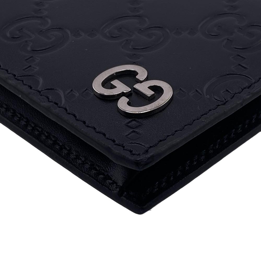 GUCCI Coin case 597560 leather black Card Case Guccisima unisex(Unisex) Used