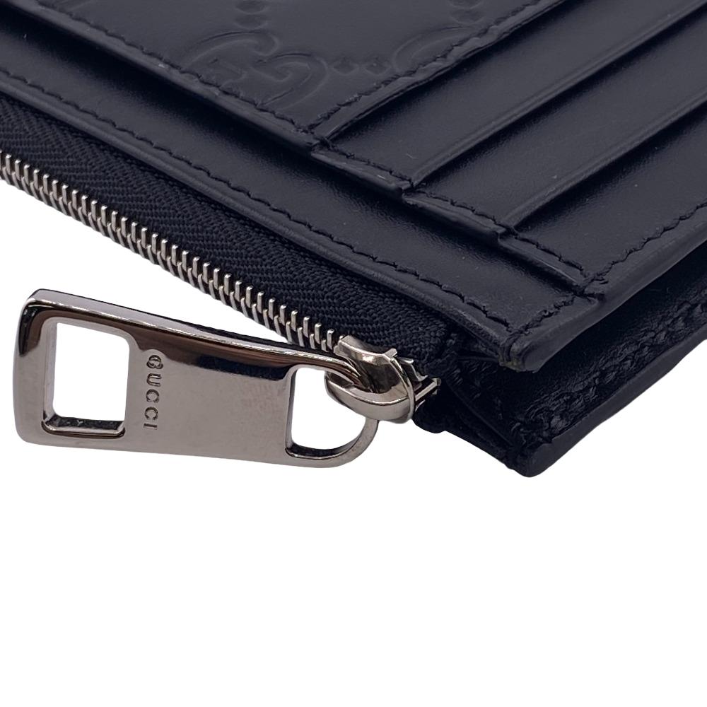 GUCCI Coin case 597560 leather black Card Case Guccisima unisex(Unisex) Used