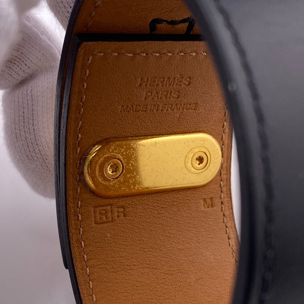 HERMES Bangle leather black Kelly bangle M