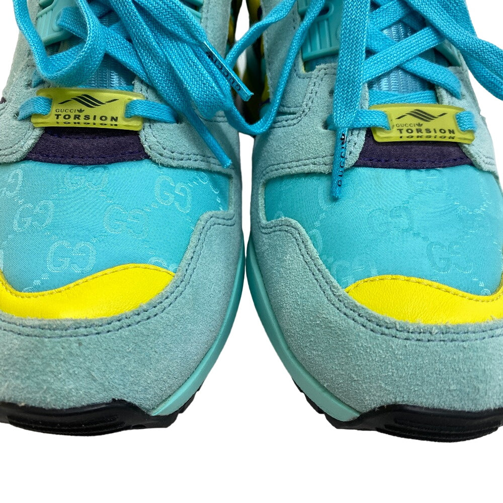 GUCCI sneakers 722212 ZX8000 Suede, Canvas Light blue Adidas 23 Stainless Steel TORSION Women 36 2/1 Used