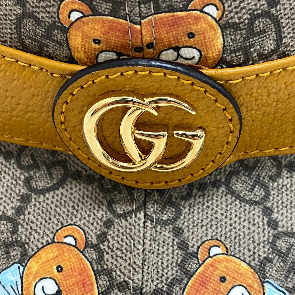 GUCCI hat 660704 Polyester, Cotton Brown M KAI collaboration bear GG Supreme Women M Used