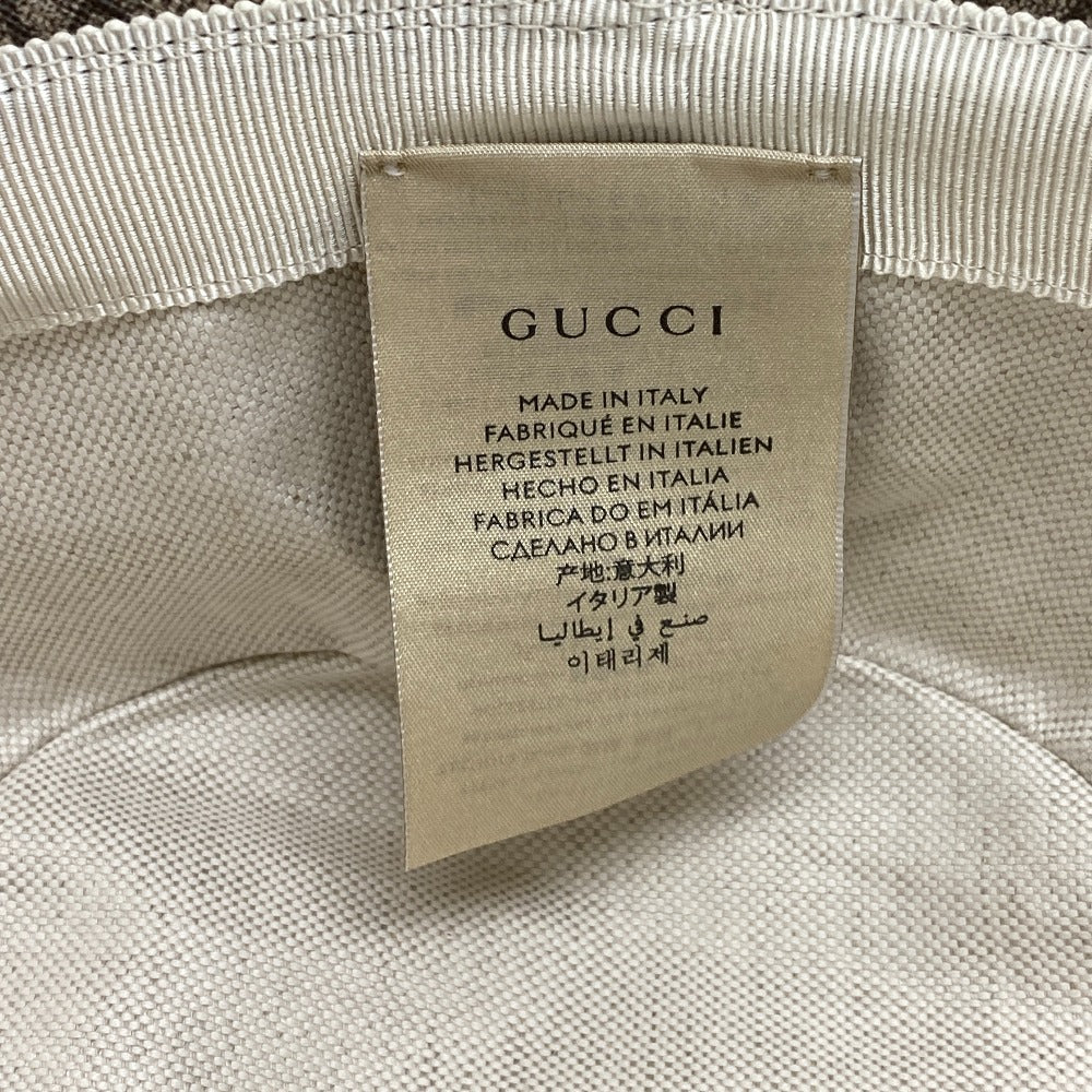 GUCCI hat 660704 Polyester, Cotton Brown M KAI collaboration bear GG Supreme Women M Used