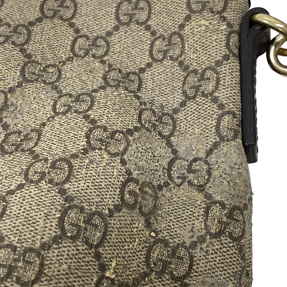GUCCI Tote Bag PVC Brown 2WAY Shoulder Bag GG Supreme Women Used