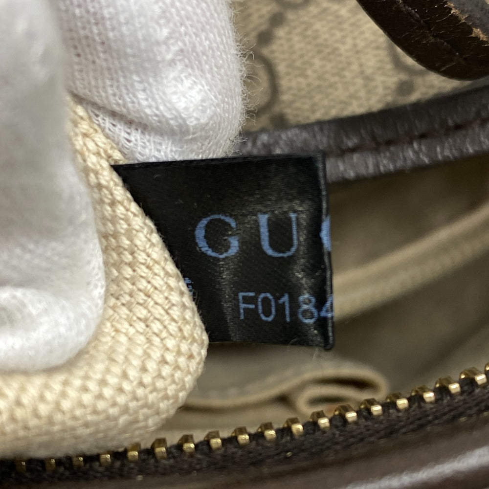 GUCCI Tote Bag PVC Brown 2WAY Shoulder Bag GG Supreme Women Used