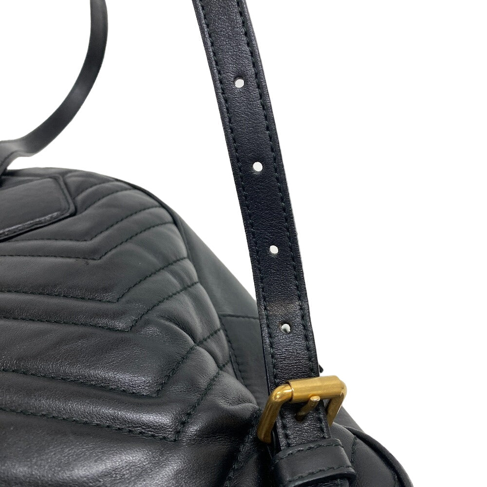 GUCCI Backpack leather black GG Marmont Women Used