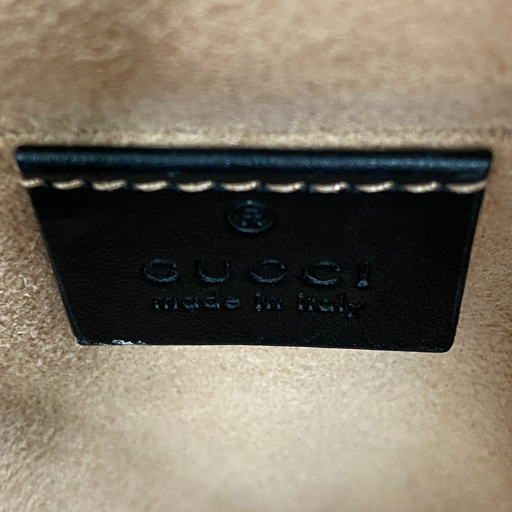 GUCCI Backpack leather black GG Marmont Women Used