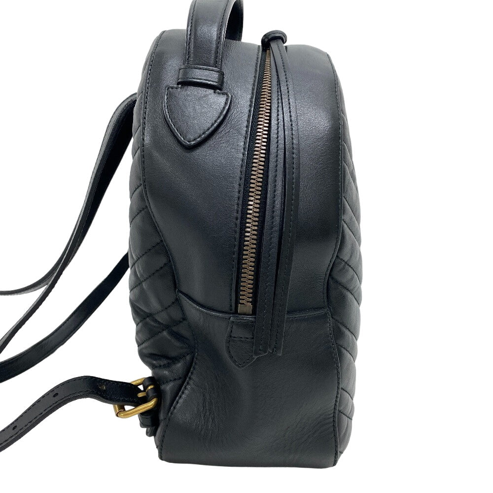 GUCCI Backpack leather black GG Marmont Women Used