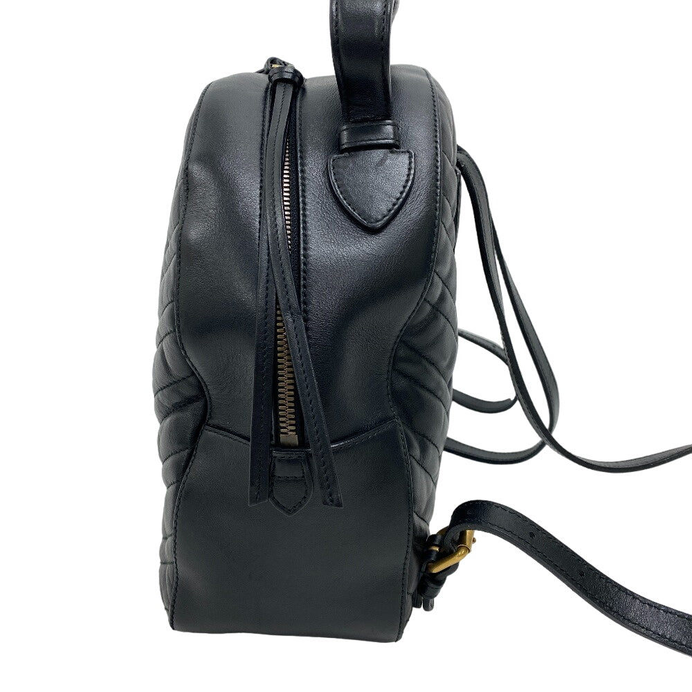 GUCCI Backpack leather black GG Marmont Women Used