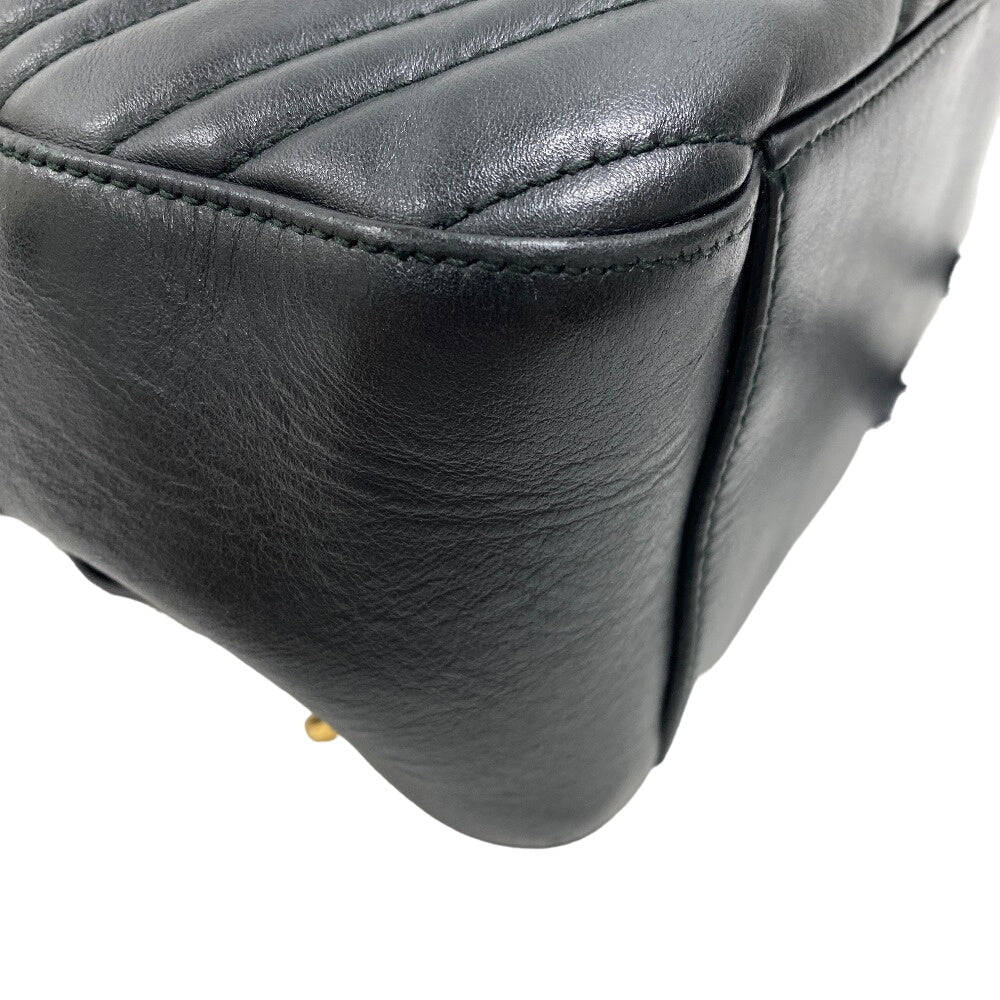 GUCCI Backpack leather black GG Marmont Women Used