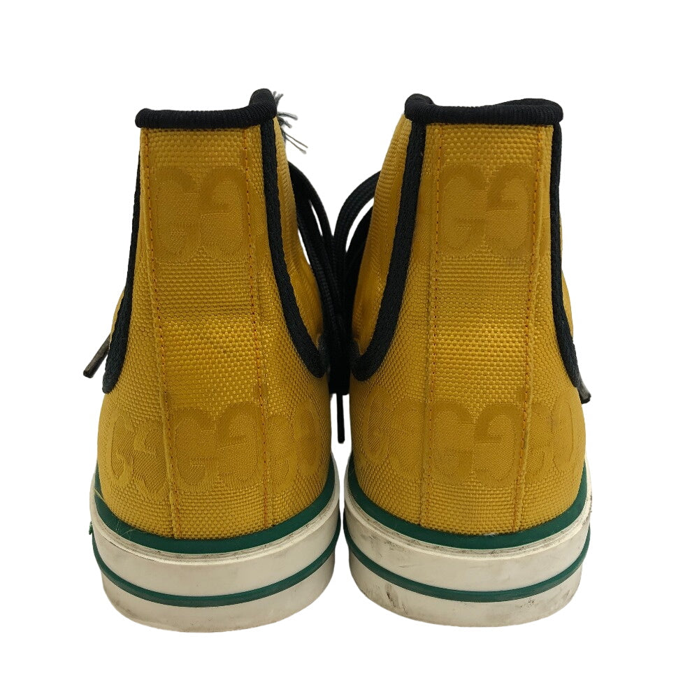GUCCI sneakers fabric yellow Sherry Line GG Pattern TENNIS 1977 Women(Unisex) 6 1/2 Used