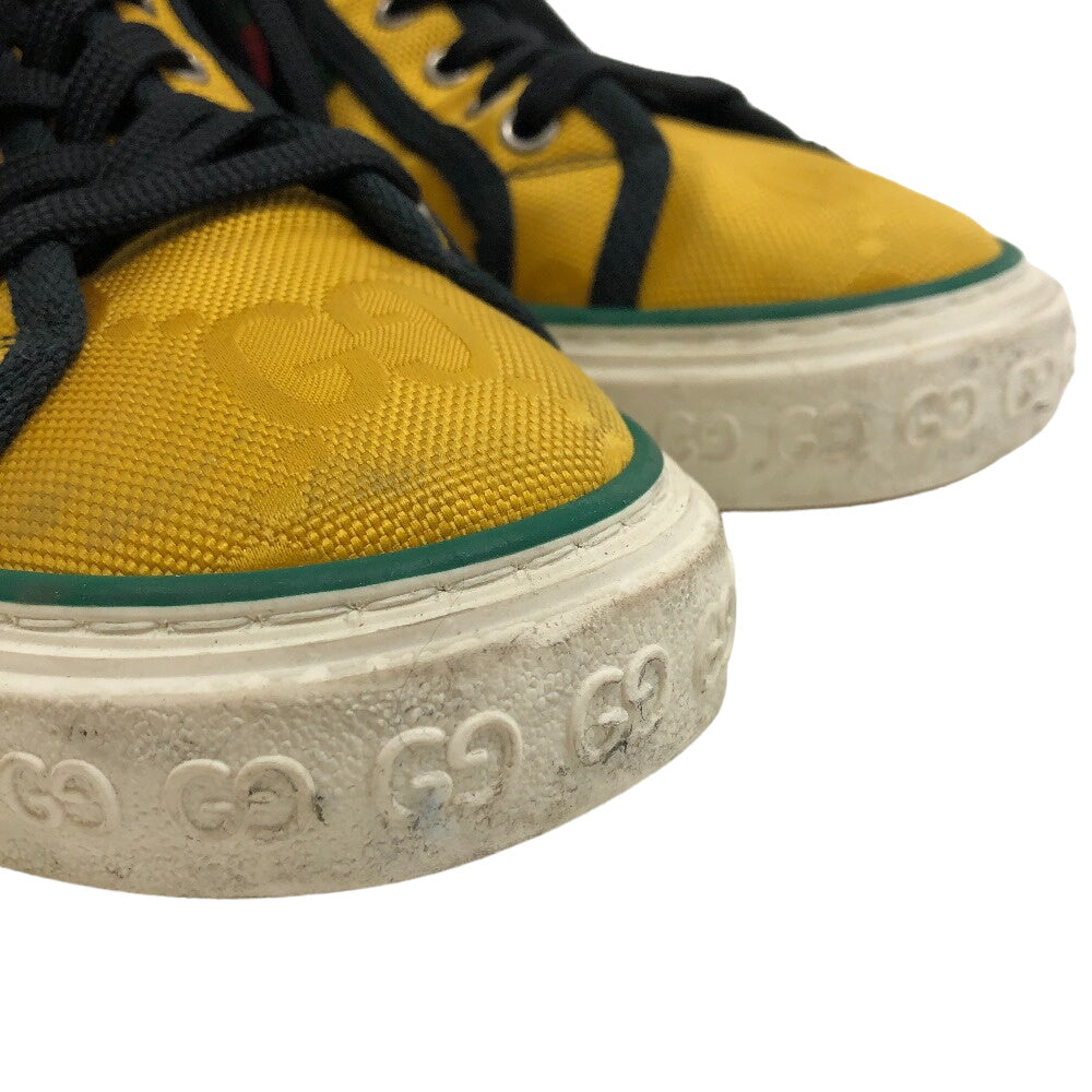 GUCCI sneakers fabric yellow Sherry Line GG Pattern TENNIS 1977 Women(Unisex) 6 1/2 Used