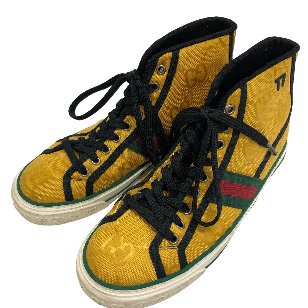 GUCCI sneakers fabric yellow Sherry Line GG Pattern TENNIS 1977 Women(Unisex) 6 1/2 Used