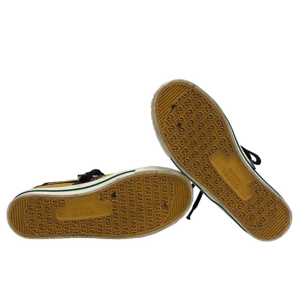 GUCCI sneakers fabric yellow Sherry Line GG Pattern TENNIS 1977 Women(Unisex) 6 1/2 Used