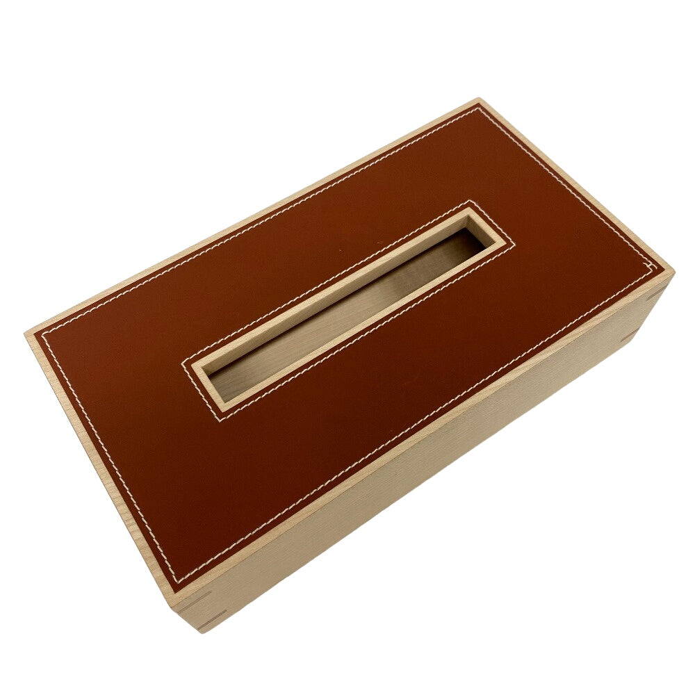 HERMES Interior other Wood Brown Tissue box Playard PM Women(Unisex) Used