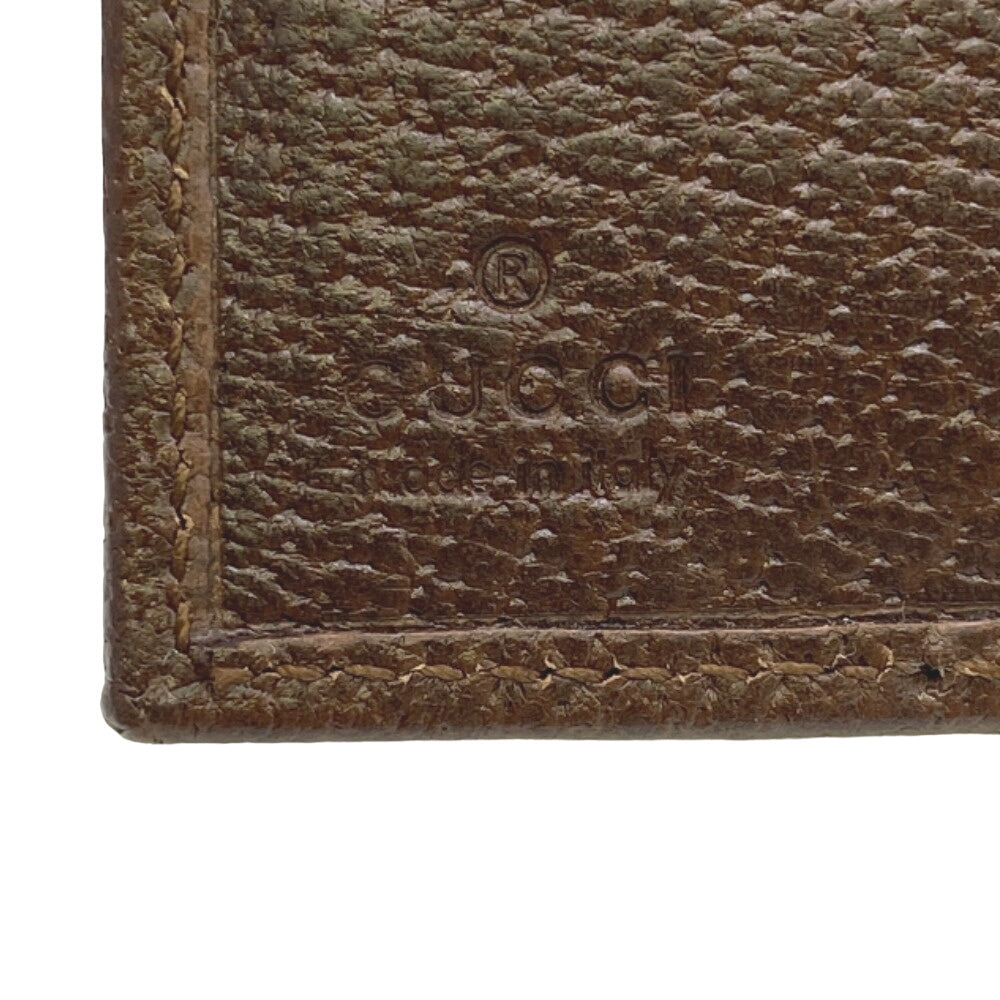 GUCCI Tri-fold wallet leather Brown Women(Unisex) Used