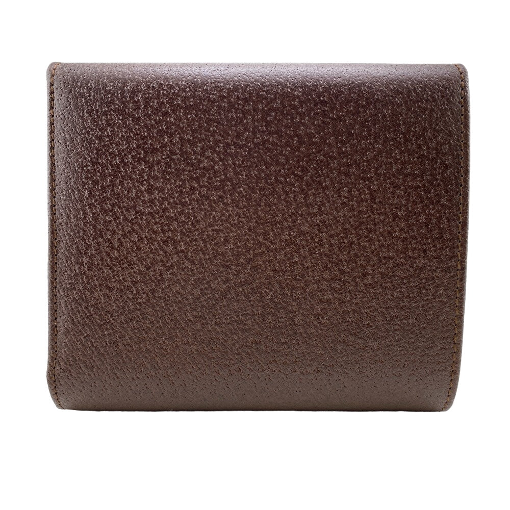 GUCCI Tri-fold wallet leather Brown Women(Unisex) Used