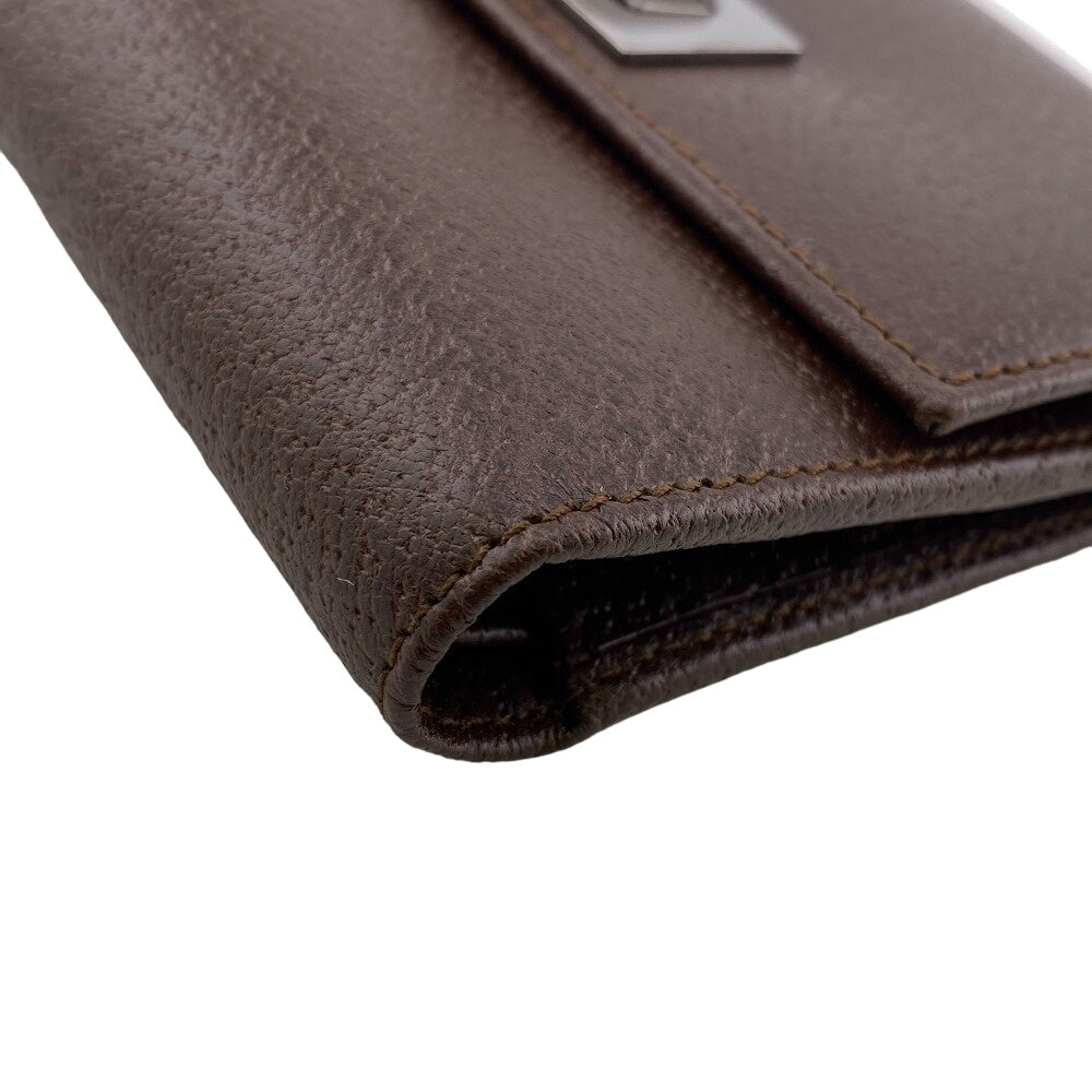 GUCCI Tri-fold wallet leather Brown Women(Unisex) Used