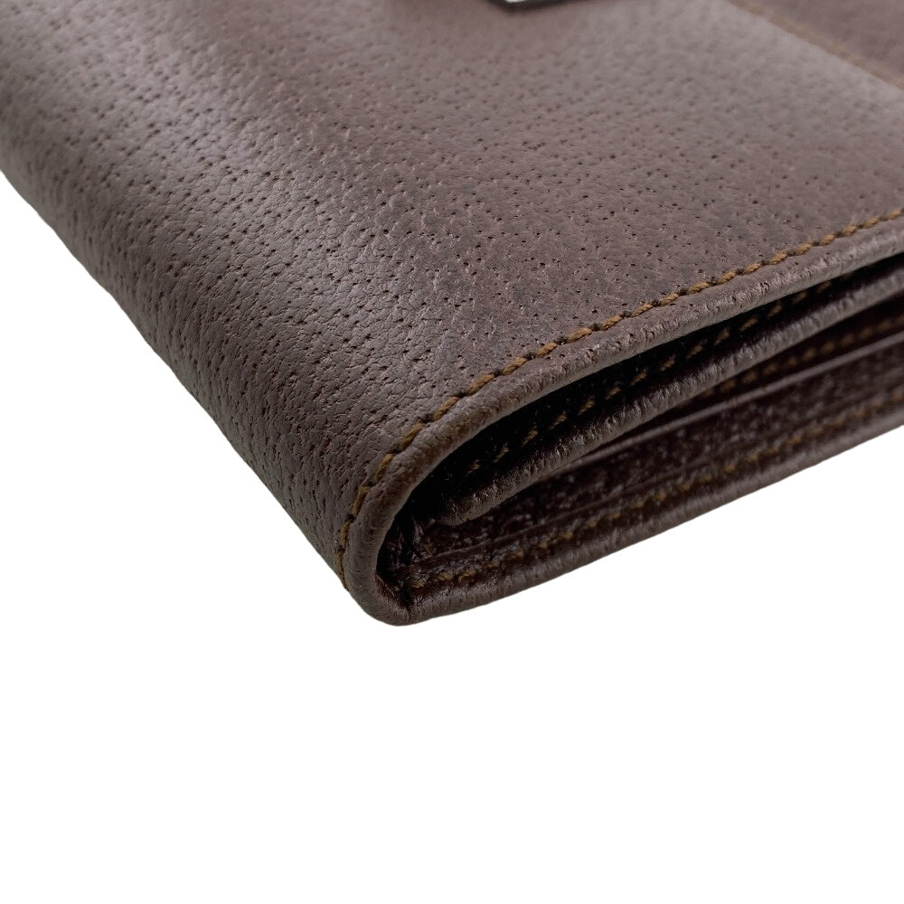 GUCCI Tri-fold wallet leather Brown Women(Unisex) Used