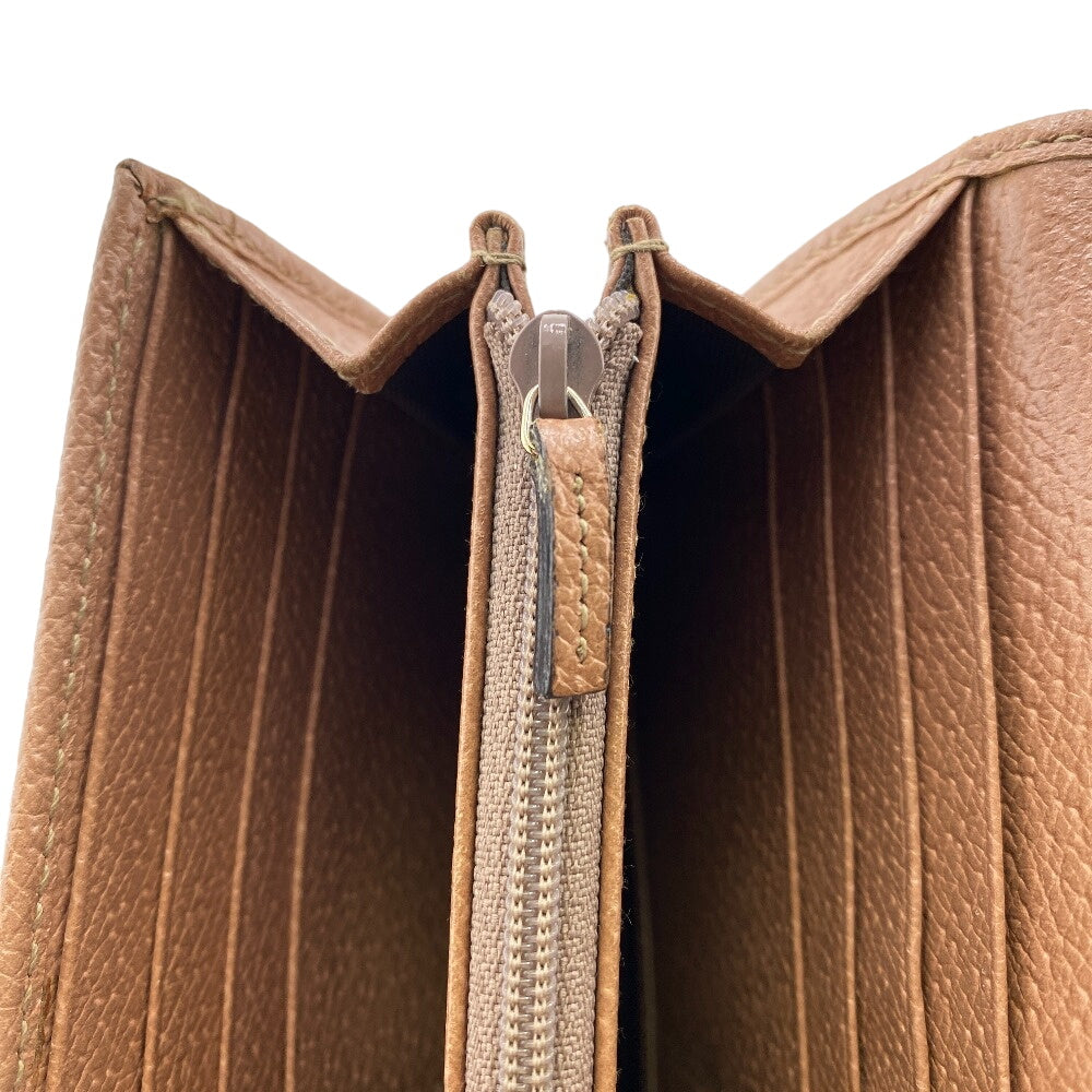 GUCCI Long Wallet Purse 323396 Canvas, Leather beige GG canvas Zippered Coin Pocket Long Wallet Women Used