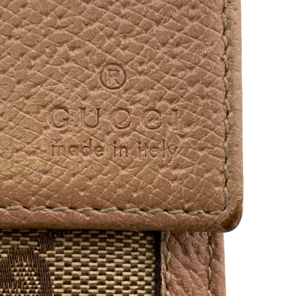 GUCCI Long Wallet Purse 323396 Canvas, Leather beige GG canvas Zippered Coin Pocket Long Wallet Women Used
