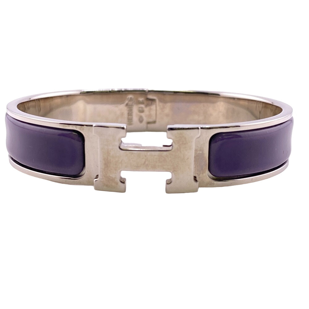 HERMES Bangle Gold Plated purple Click H bangle Fan Bangle