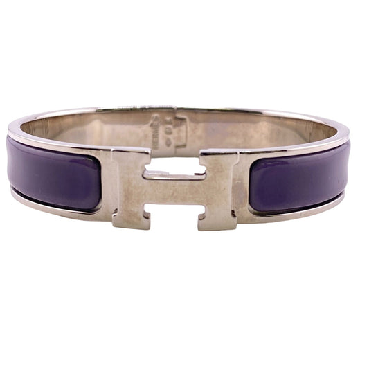 HERMES Bangle Gold Plated purple Click H bangle Fan Bangle