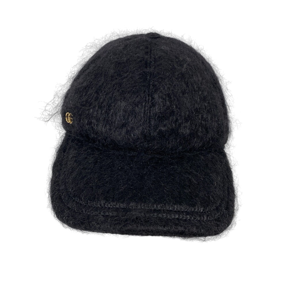 GUCCI cap 729349 wool black Baseball cap Double G Women(Unisex) L 58cm Used