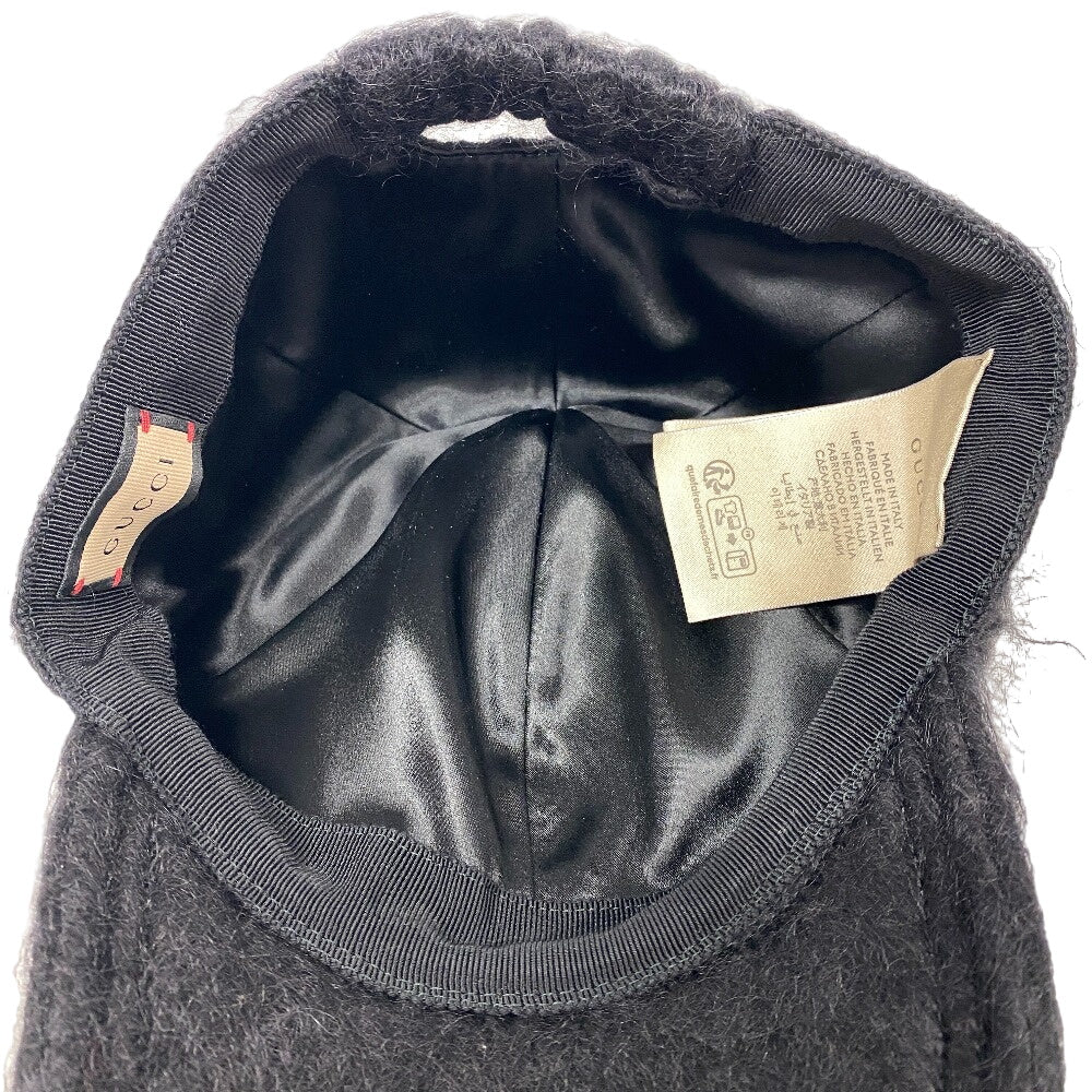 GUCCI cap 729349 wool black Baseball cap Double G Women(Unisex) L 58cm Used