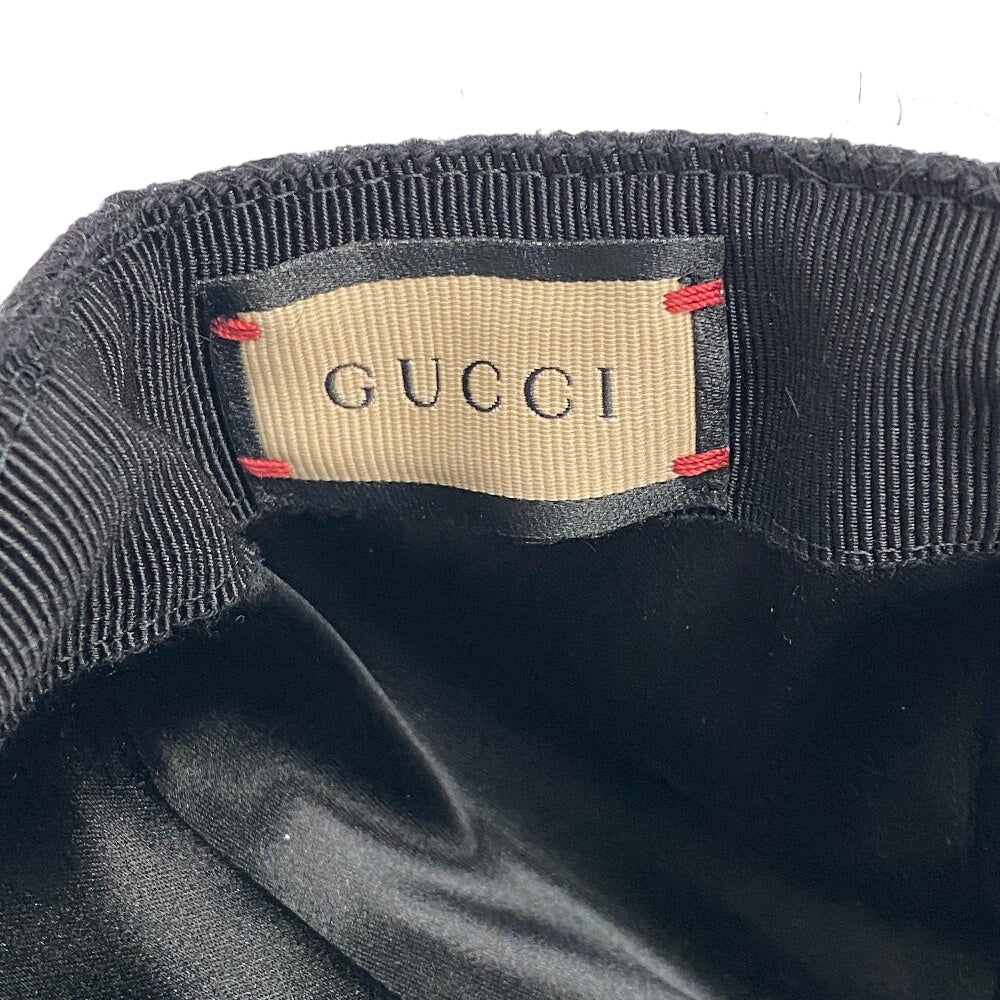 GUCCI cap 729349 wool black Baseball cap Double G Women(Unisex) L 58cm Used