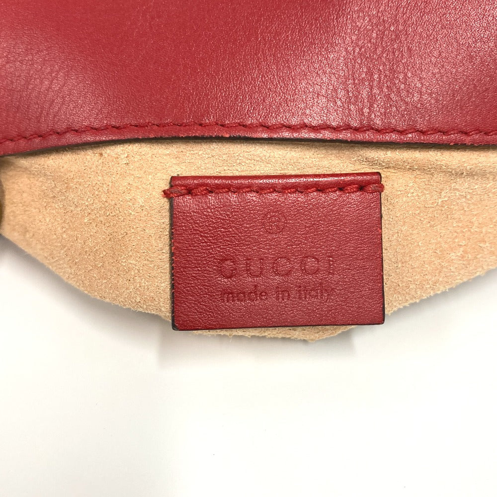 GUCCI Shoulder Bag 476433 leather Red ChainShoulder GG Marmont Women Used
