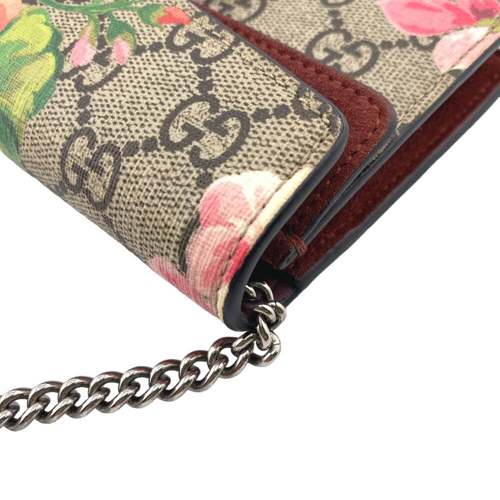 GUCCI Shoulder Bag 476432 PVC, suede Red ChainShoulder GG Blooms Women Used