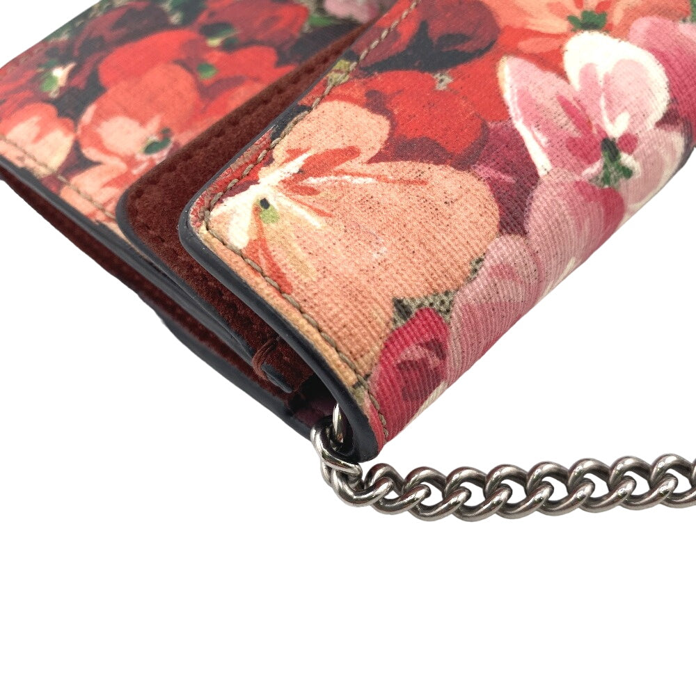 GUCCI Shoulder Bag 476432 PVC, suede Red ChainShoulder GG Blooms Women Used