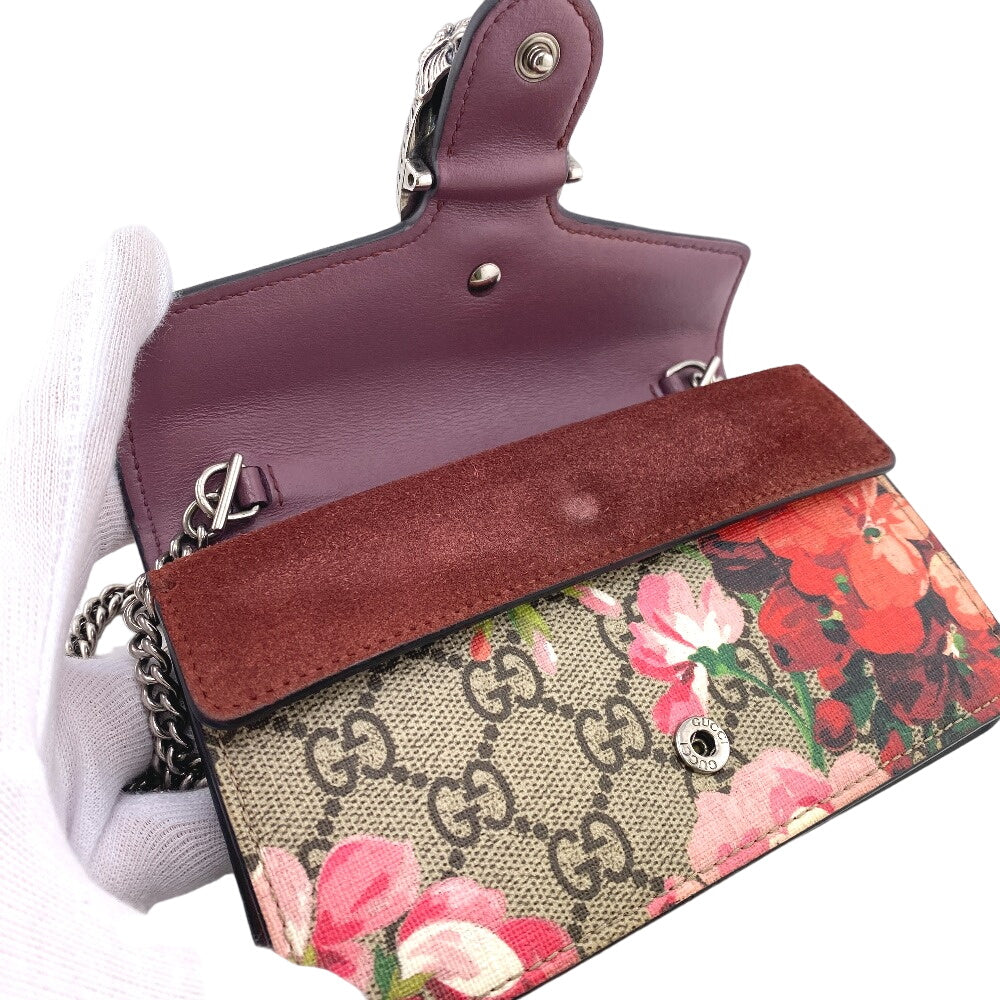 GUCCI Shoulder Bag 476432 PVC, suede Red ChainShoulder GG Blooms Women Used