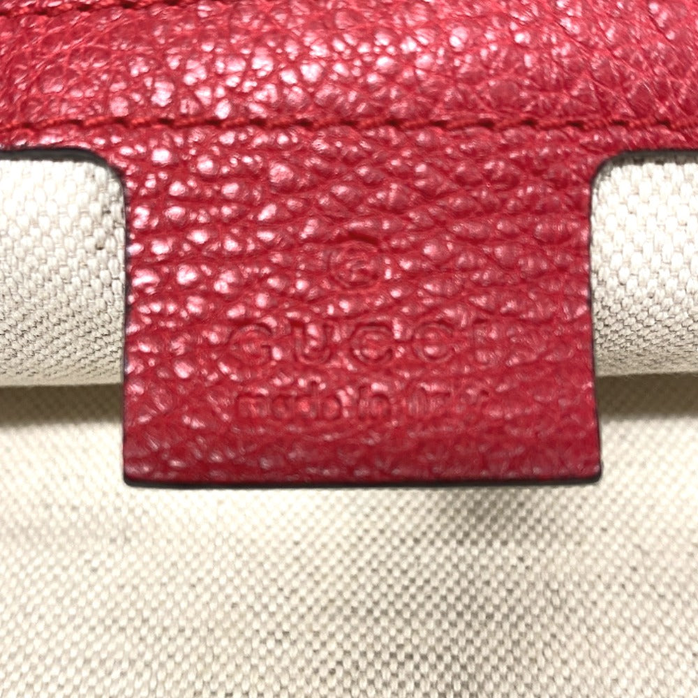 GUCCI Shoulder Bag 523588 leather Red Half moon Logo print unisex(Unisex) Used