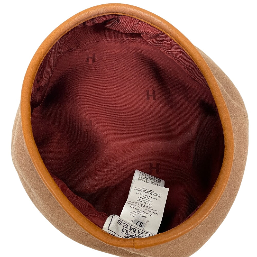 HERMES beret Brown diamond Brown Serie Women(Unisex) 57 Used