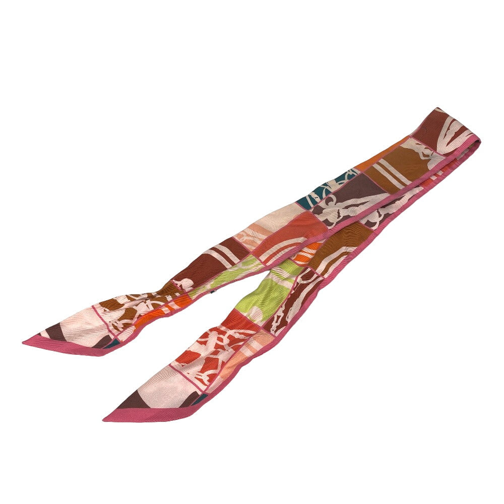 HERMES scarf silk pink