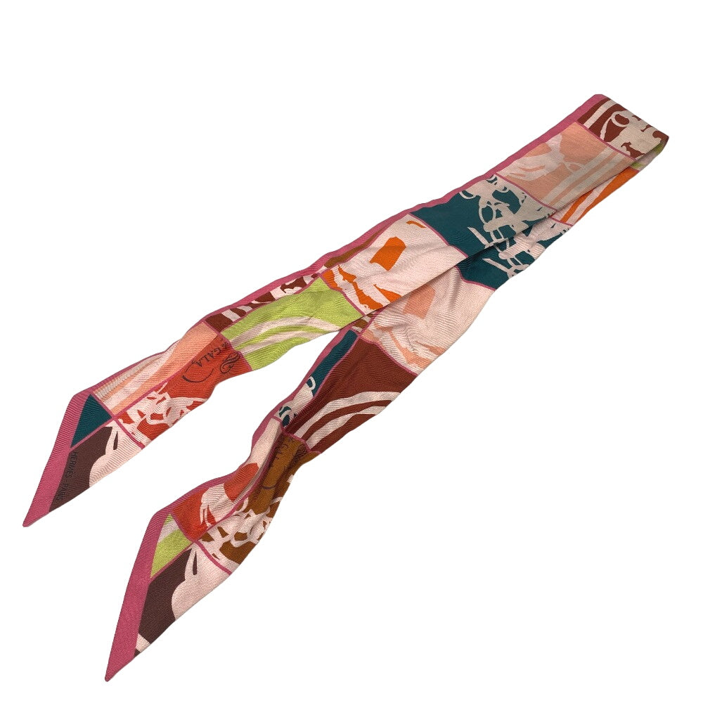 HERMES scarf silk pink
