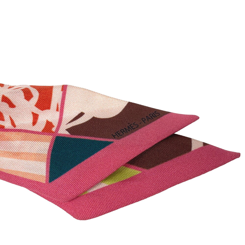 HERMES scarf silk pink