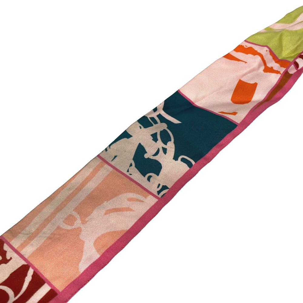 HERMES scarf silk pink