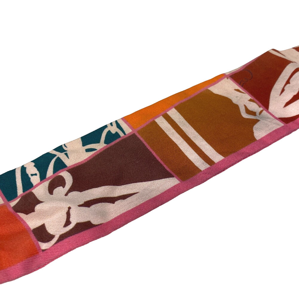 HERMES scarf silk pink