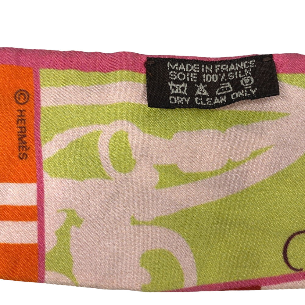 HERMES scarf silk pink