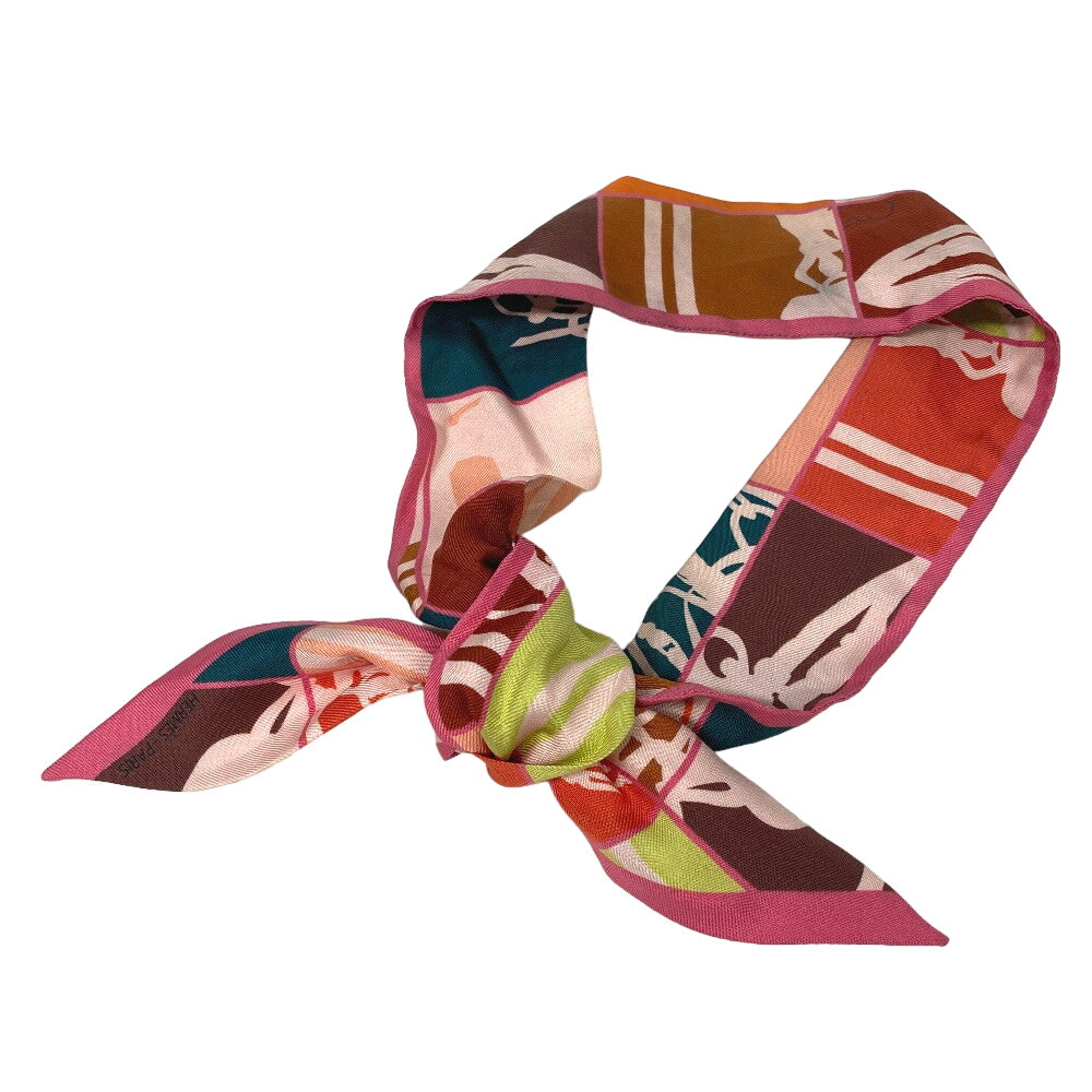 HERMES scarf silk pink