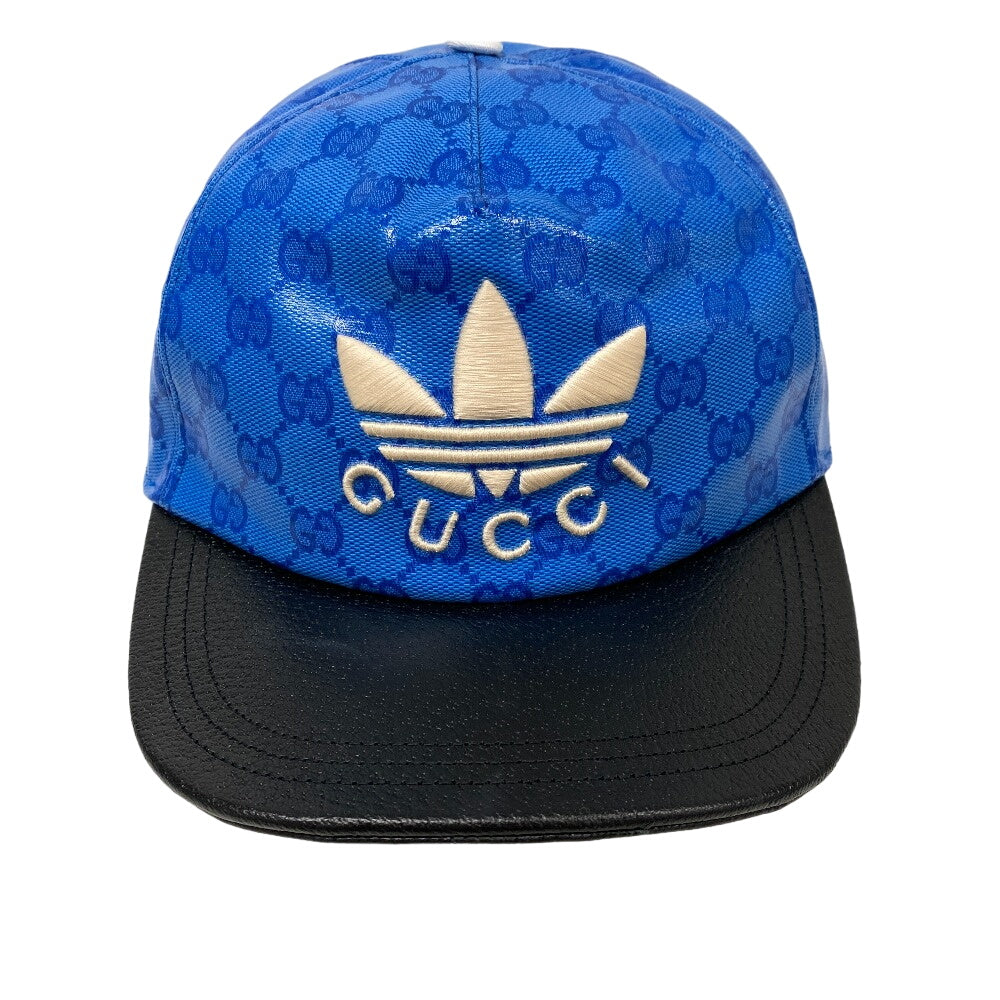 GUCCI cap 724833 4HAUU cotton blue Adidas XL 60 polyamide mens XL 60cm Used