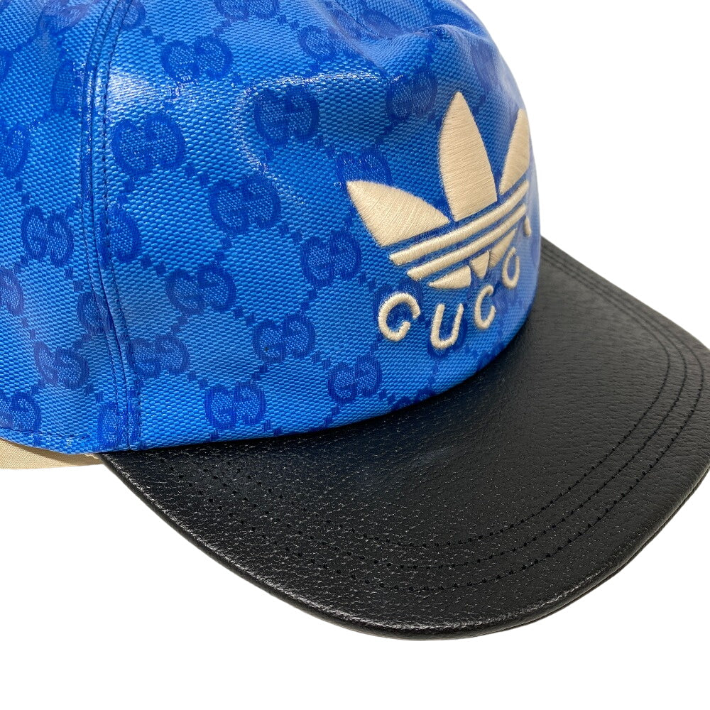 GUCCI cap 724833 4HAUU cotton blue Adidas XL 60 polyamide mens XL 60cm Used