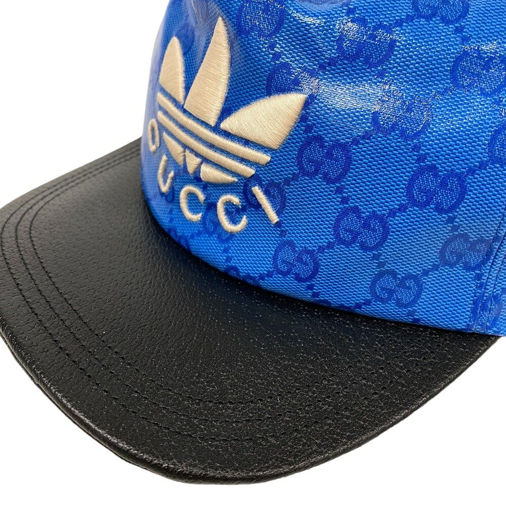 GUCCI cap 724833 4HAUU cotton blue Adidas XL 60 polyamide mens XL 60cm Used